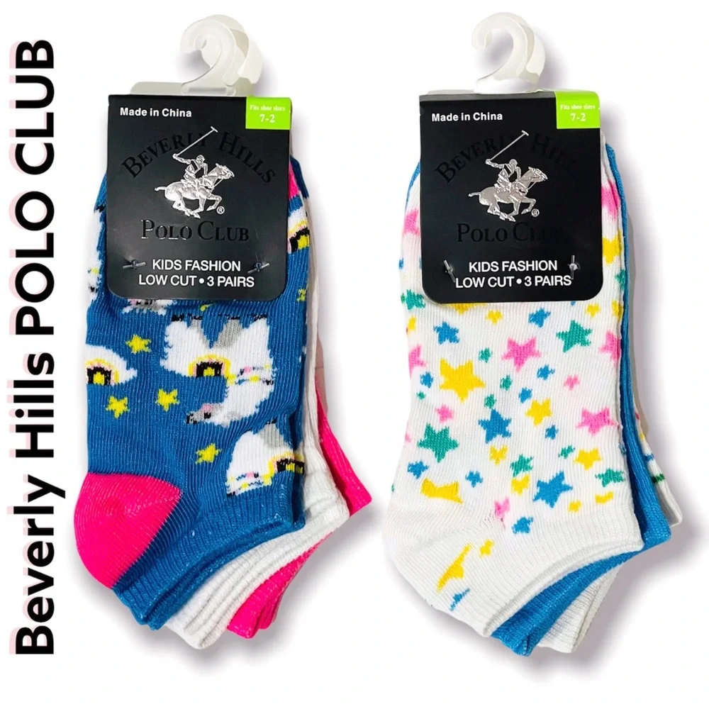 Beverly Hills Polo Club 4 Pack of 3 Girl 12 Pairs Ankle Socks Low Cut Stretch